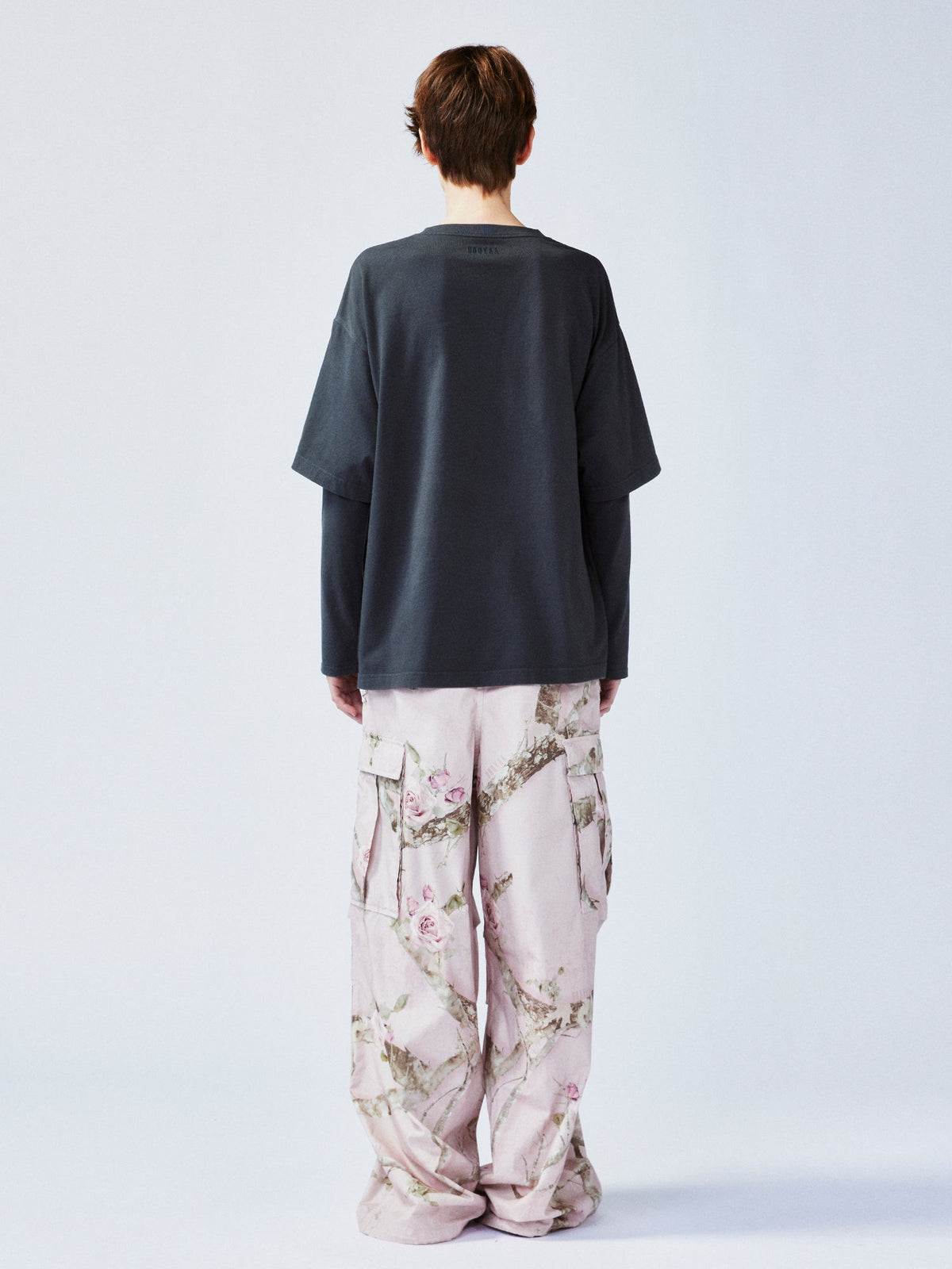 Rose tree pattern camo cargo pants