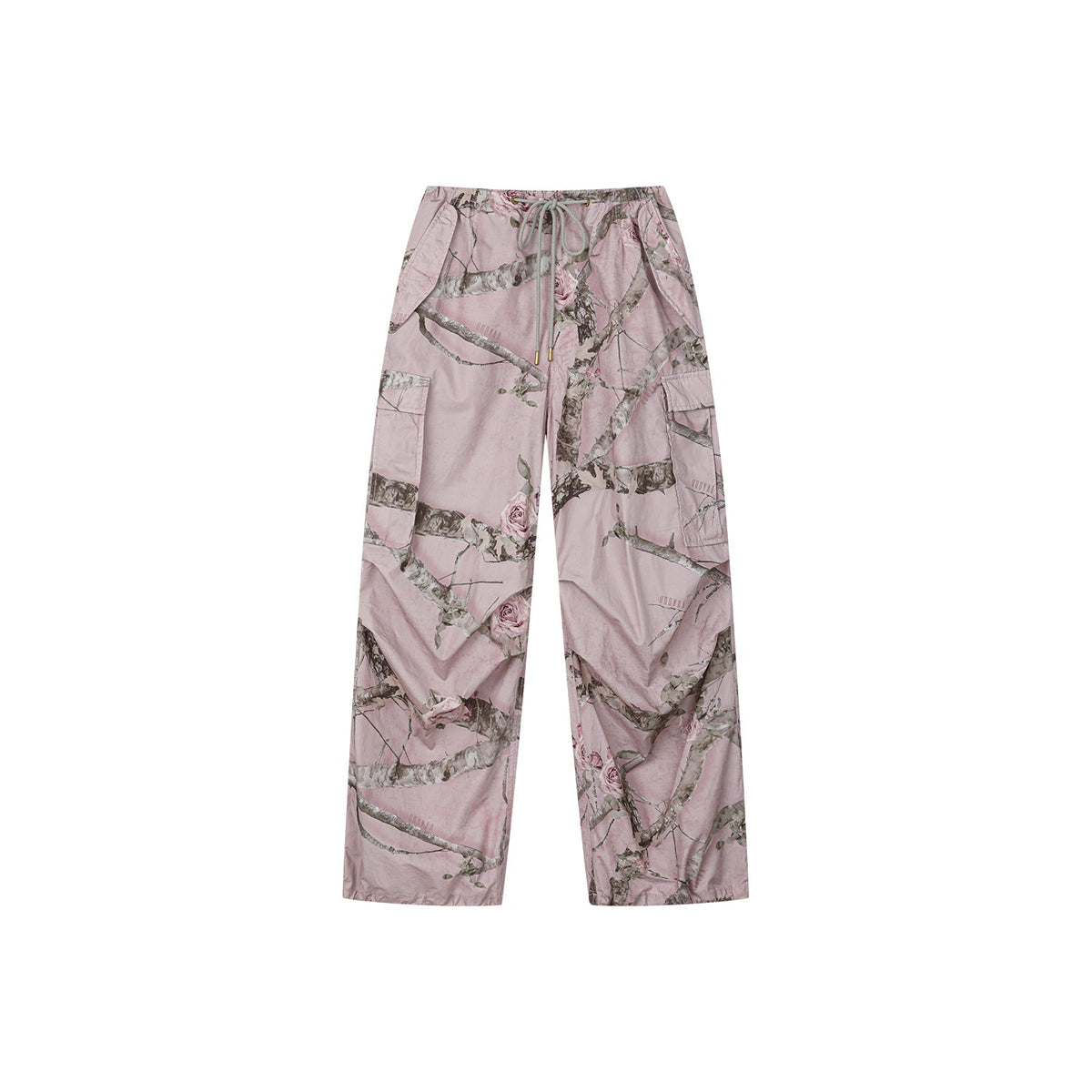 Rose tree pattern camo cargo pants