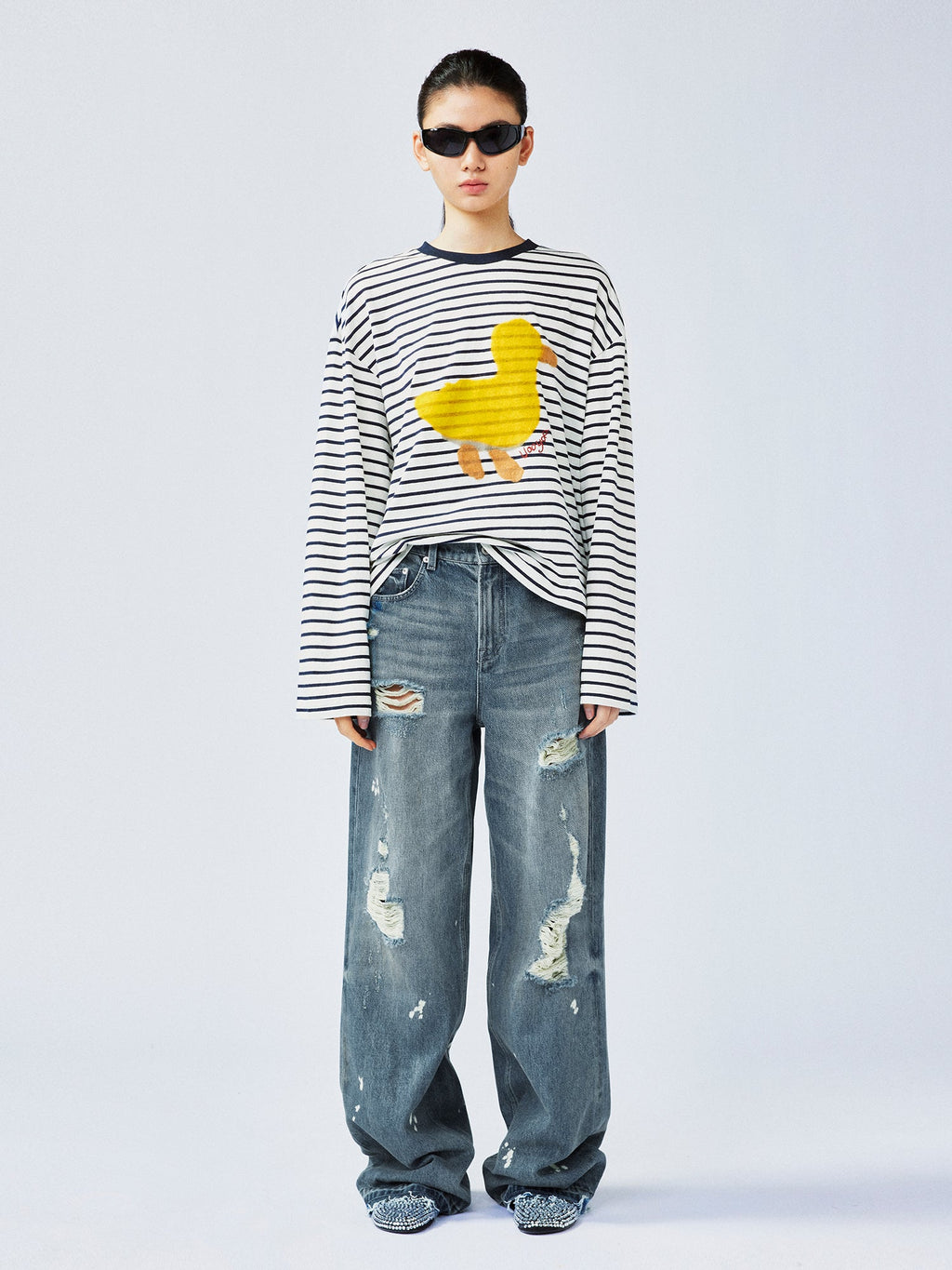 Distressed jeans