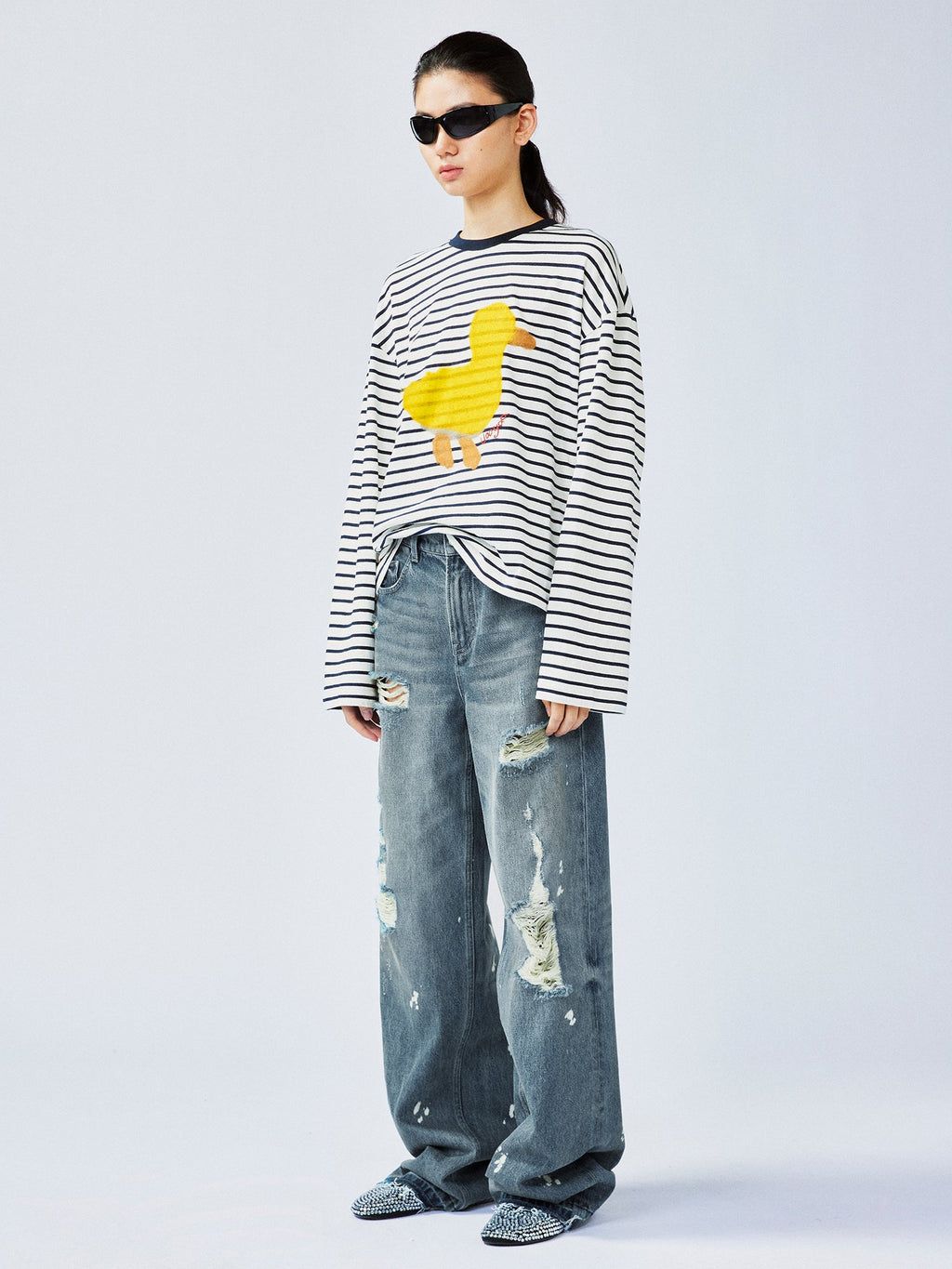 Distressed jeans