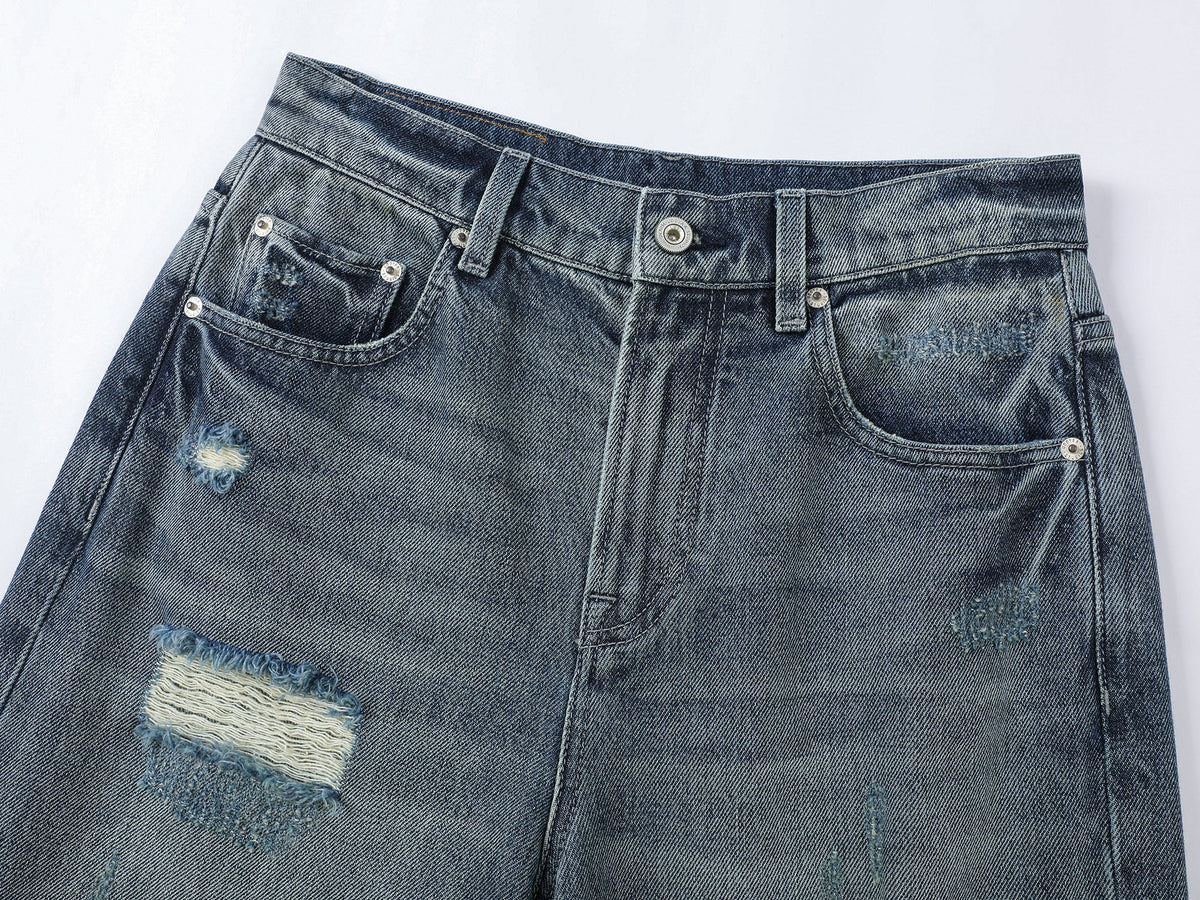 Distressed jeans