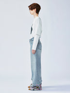 Playful sticker patch jeans