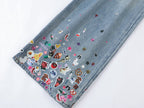 Playful sticker patch jeans