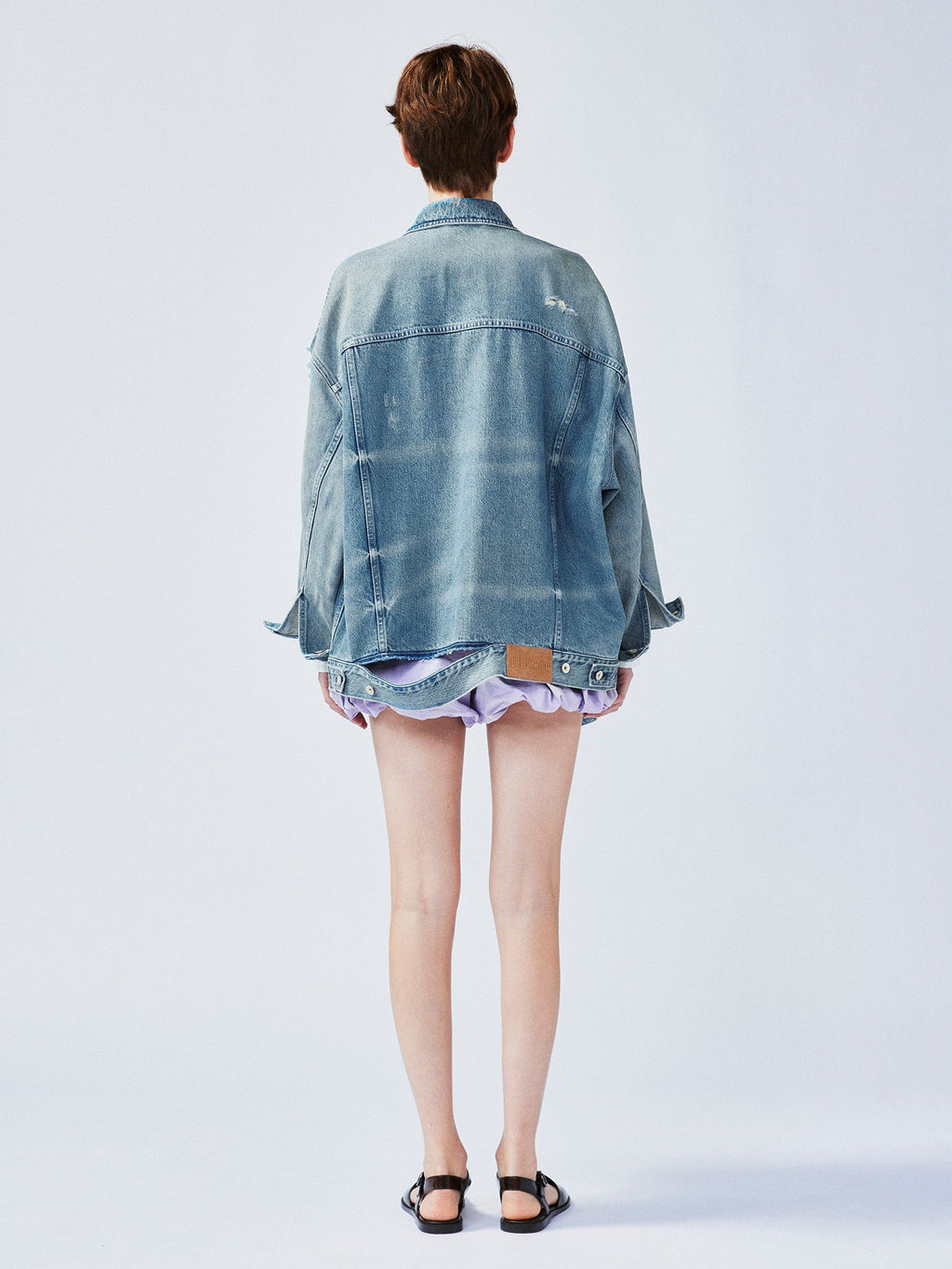 Playful sticker patch denim jacket