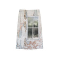 Satin window scene print slip skirt