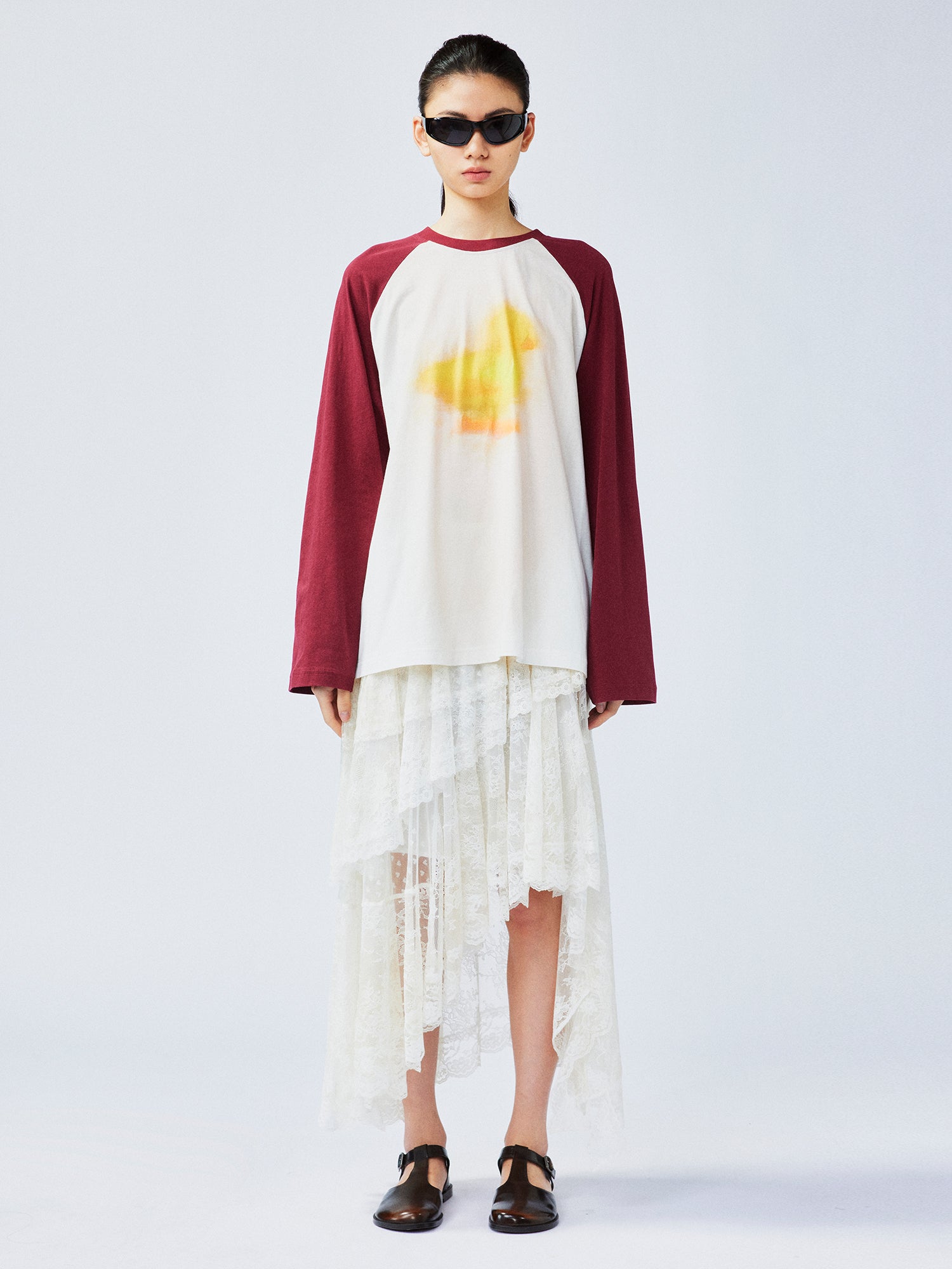 "I"-type personality duck raglan sleeve T-shirt