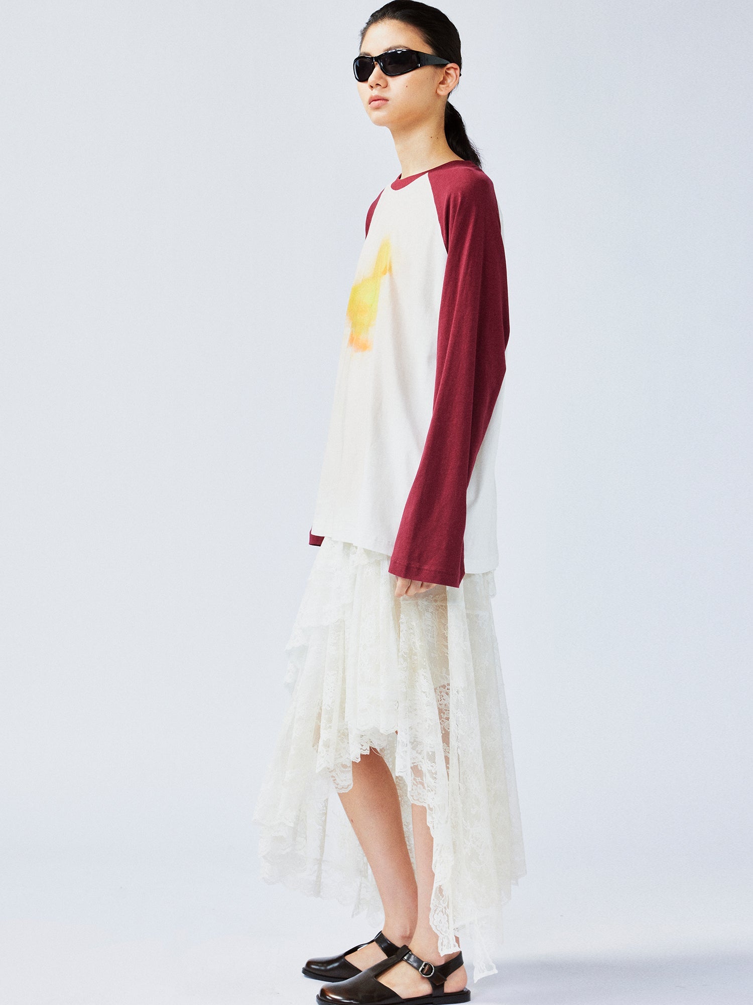 "I"-type personality duck raglan sleeve T-shirt