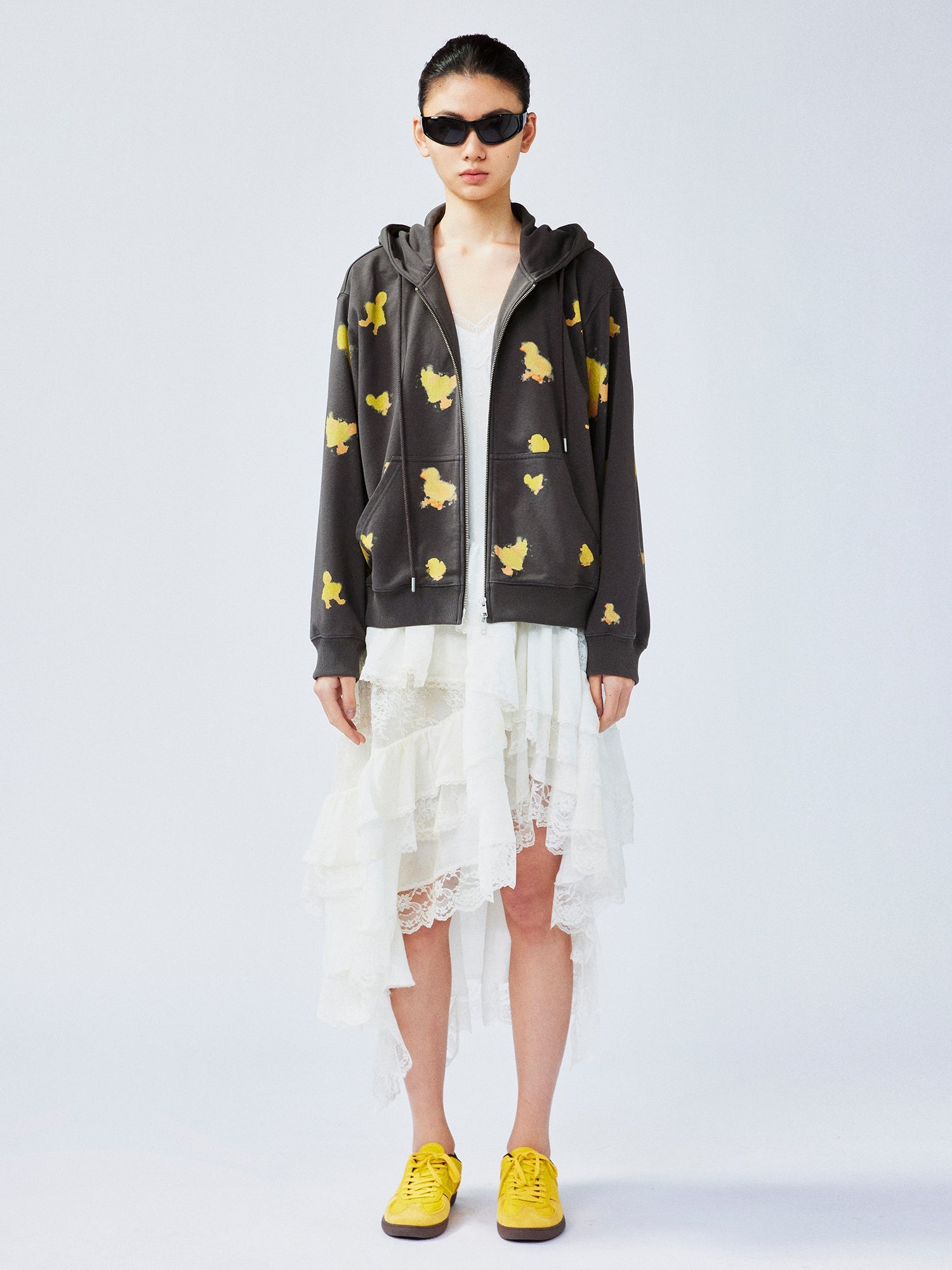 "I" duck hoodie jacket