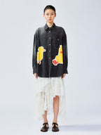 Fun patchwork duck denim shirt