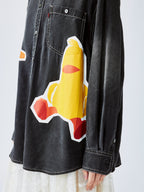 Fun patchwork duck denim shirt