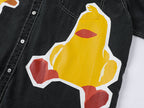 Fun patchwork duck denim shirt