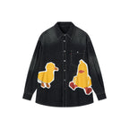 Fun patchwork duck denim shirt