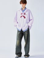 Pink-Blue contrast layered shirt