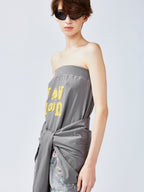 Strapless hoodie shrug
