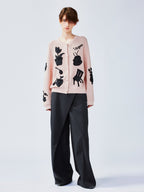 Garden silhouette handcrafted wool cardigan