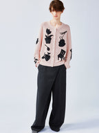 Garden silhouette handcrafted wool cardigan