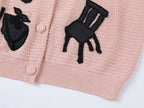 Garden silhouette handcrafted wool cardigan