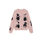Garden silhouette handcrafted wool cardigan