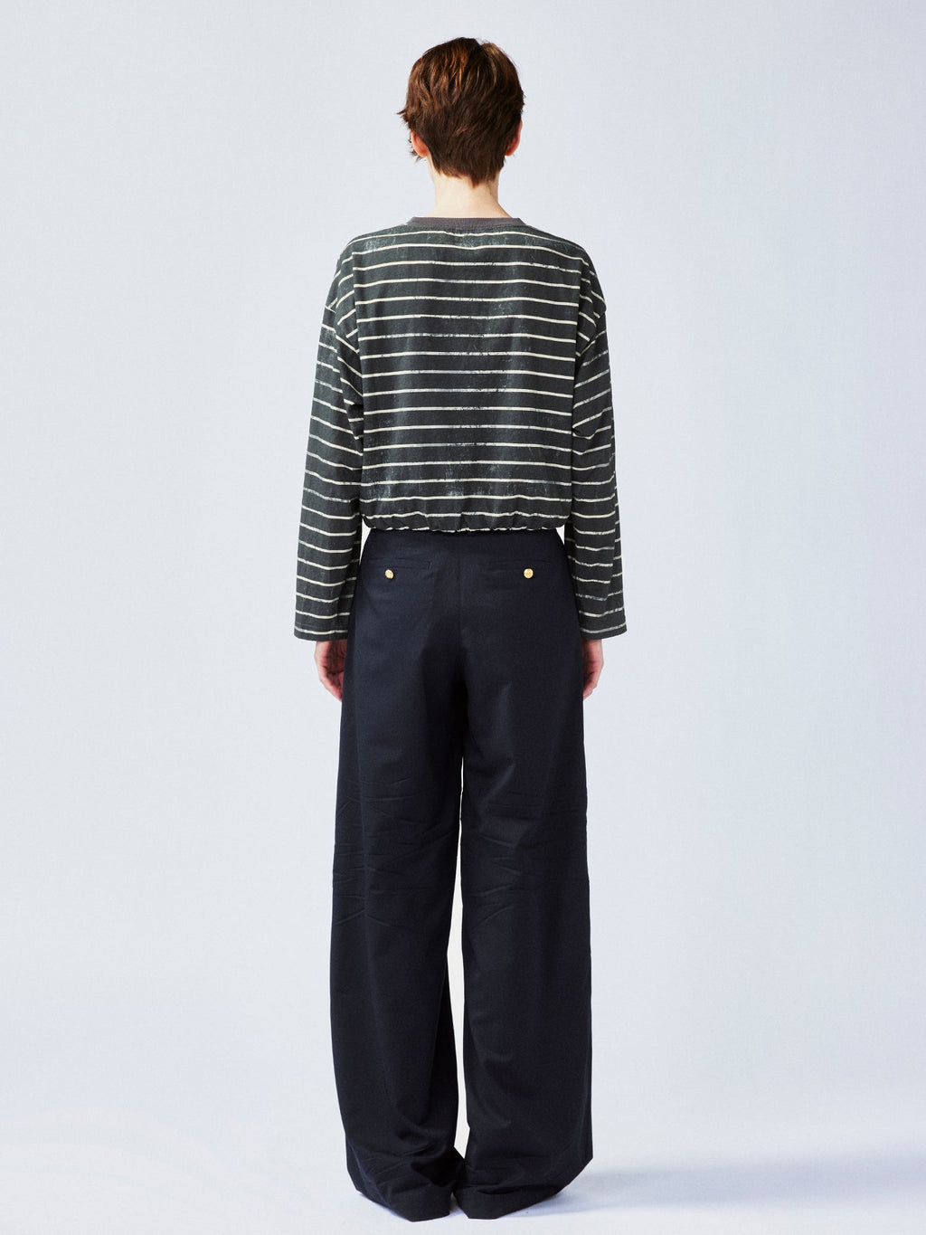 Twisted knot striped T-shirt