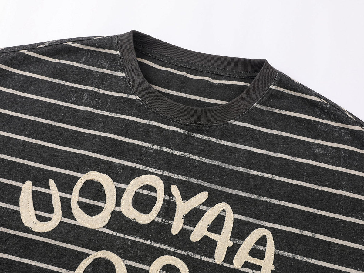Twisted knot striped T-shirt