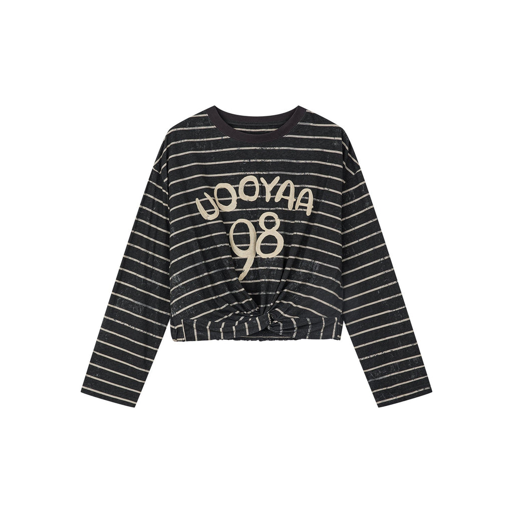 Twisted knot striped T-shirt