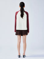 Playful apple worm raglan sleeve T-shirt