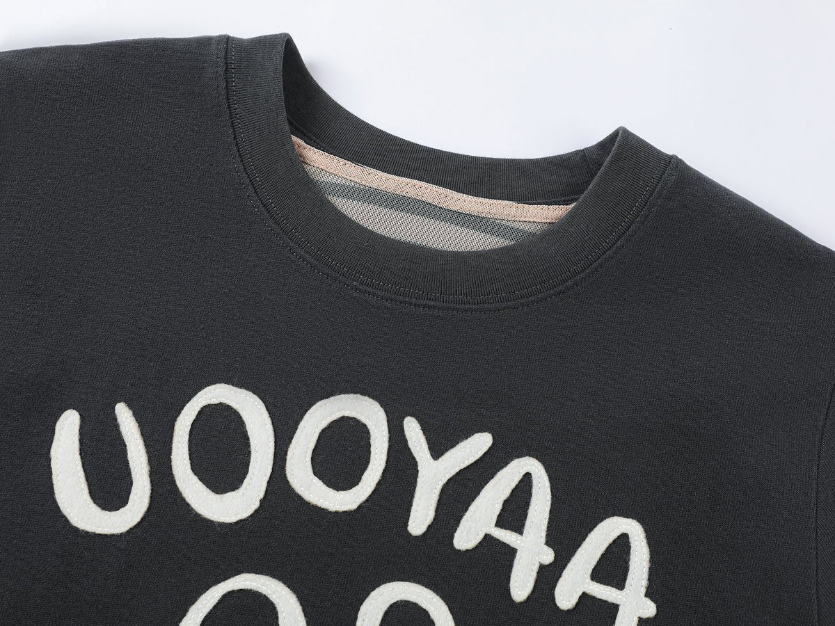 Hand-drawn style "98" UOOYAA logo genuine two-piece T-shirt