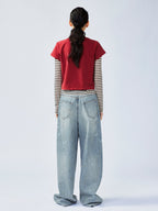 Hand-drawn style "98" UOOYAA logo genuine two-piece T-shirt