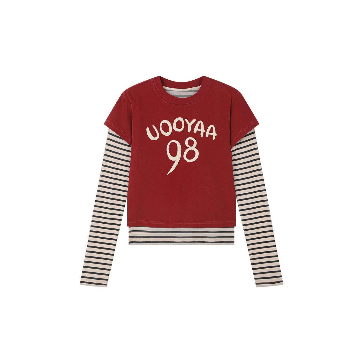 Hand-drawn style "98" UOOYAA logo genuine two-piece T-shirt