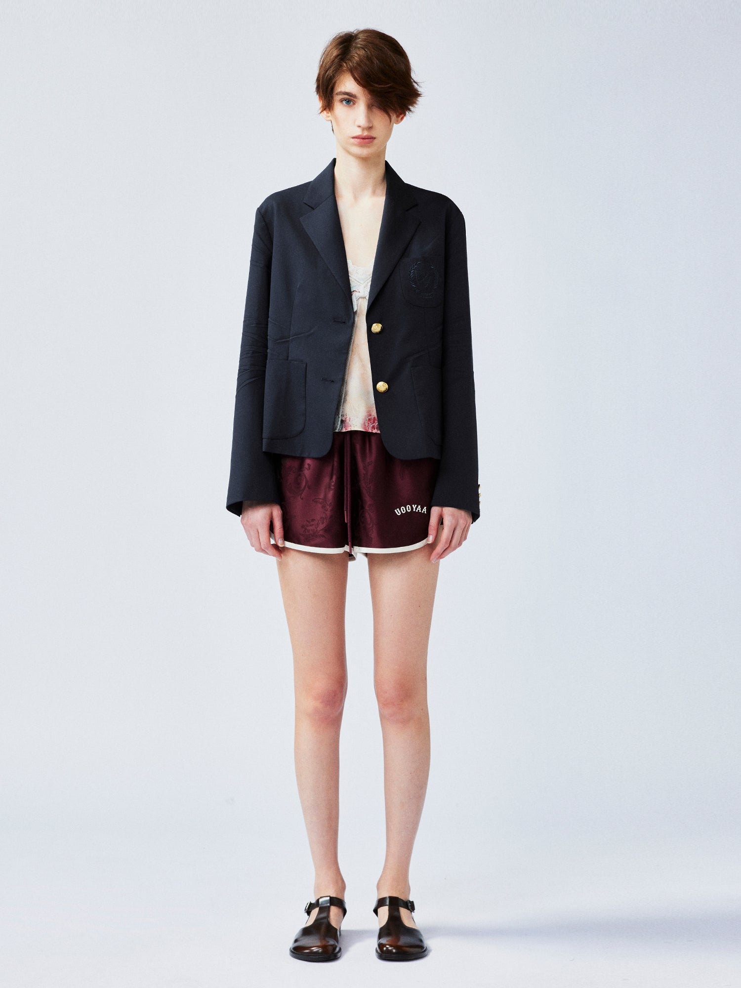 Pleated academy blazer
