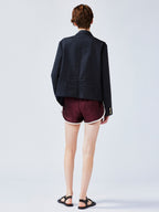 Pleated academy blazer