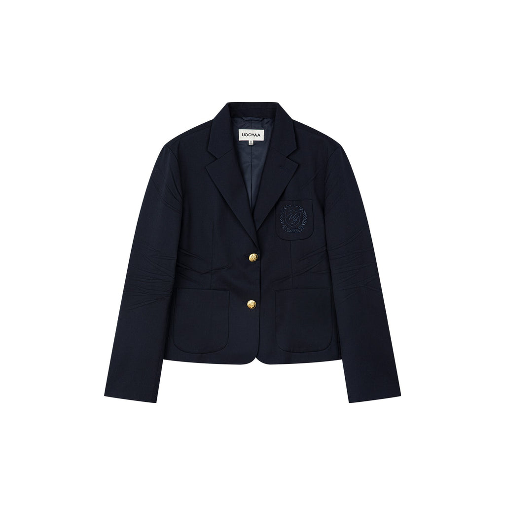 Pleated academy blazer