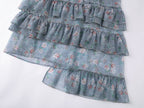 Romantic wallpaper floral suspender dress