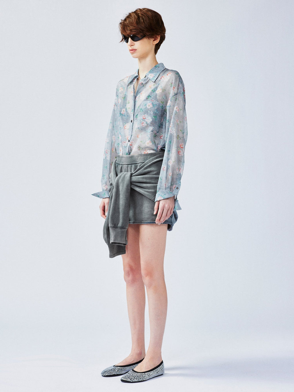 Waist-Tied sweatshirt skirt