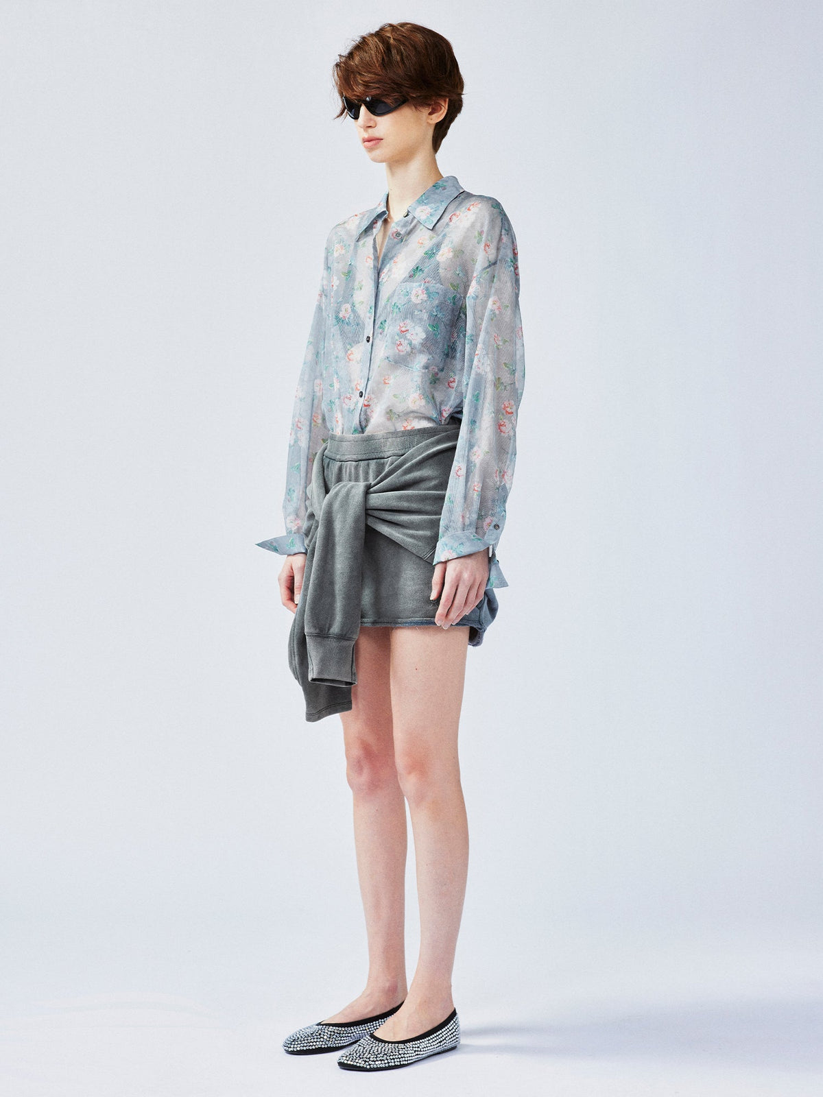 Waist-Tied sweatshirt skirt