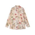 Vintage distressed wallpaper floral shirt