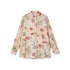 Vintage distressed wallpaper floral shirt