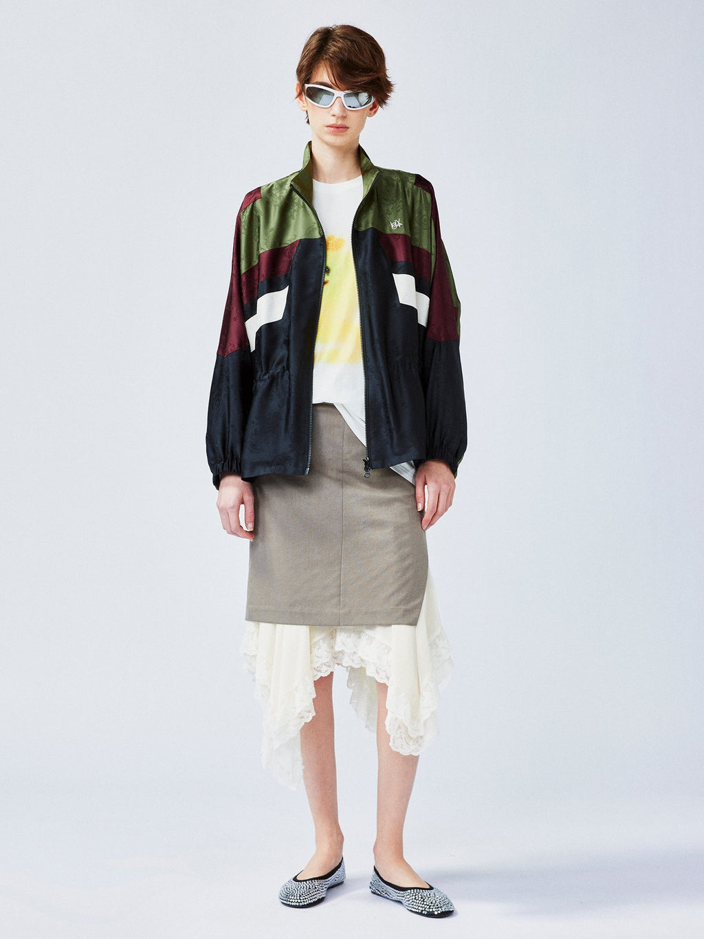 Satin jacquard sports jacket