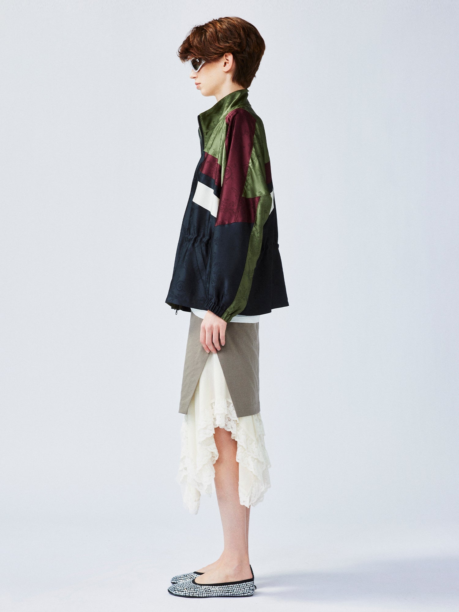 Satin jacquard sports jacket