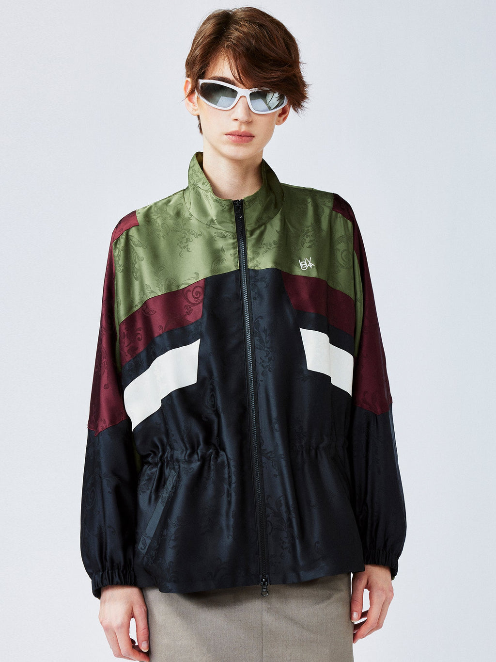 Satin jacquard sports jacket