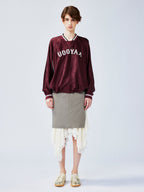 Satin jacquard sports pullover