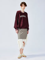 Satin jacquard sports pullover