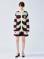 Striped polo pleated dress