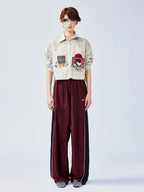 Satin jacquard sports pants