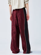 Satin jacquard sports pants