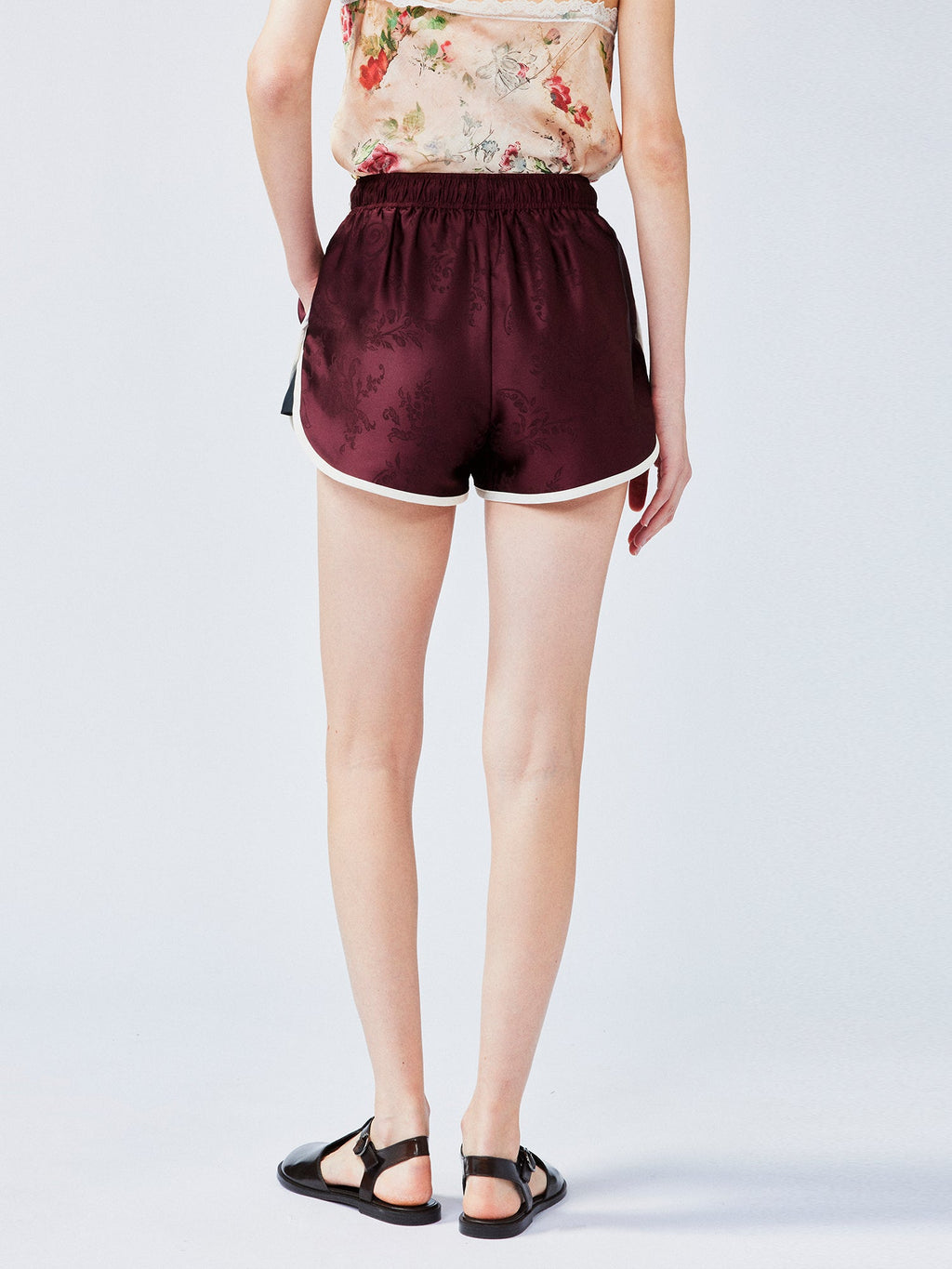 Satin jacquard sports shorts