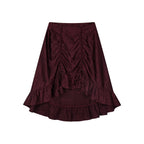 Satin jacquard draped skirt