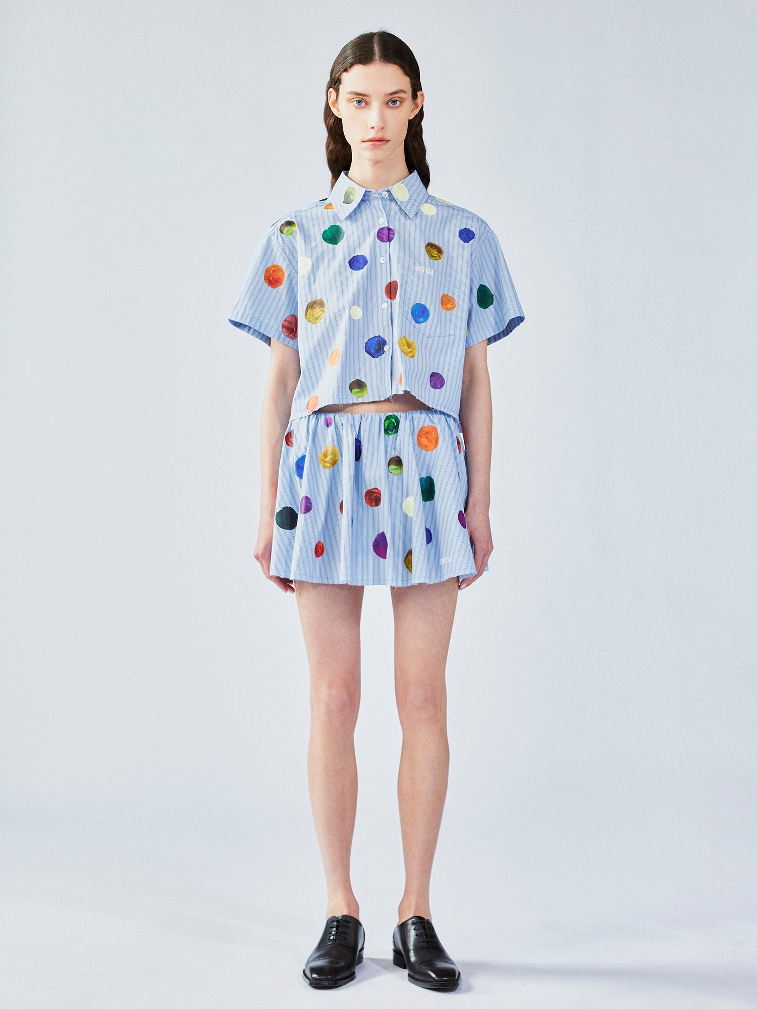 Painterly polka dot shirt