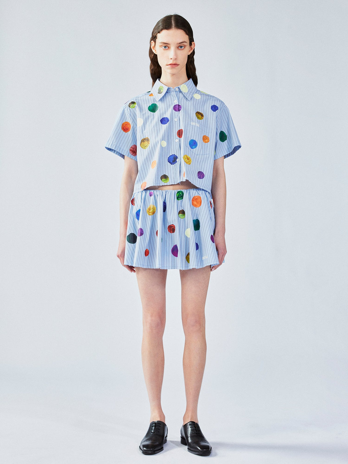 Painterly polka dot shirt