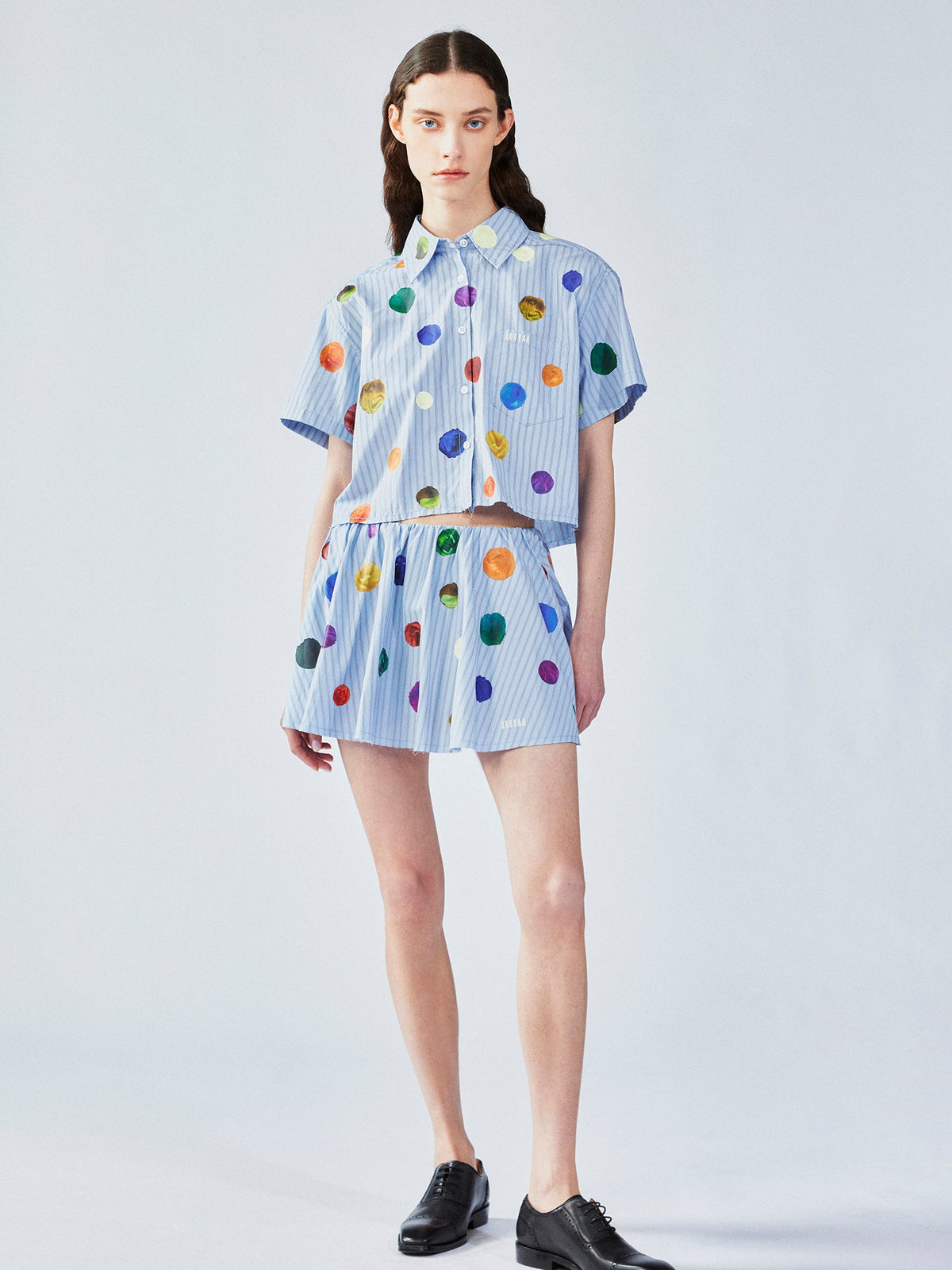 Painterly polka dot shirt